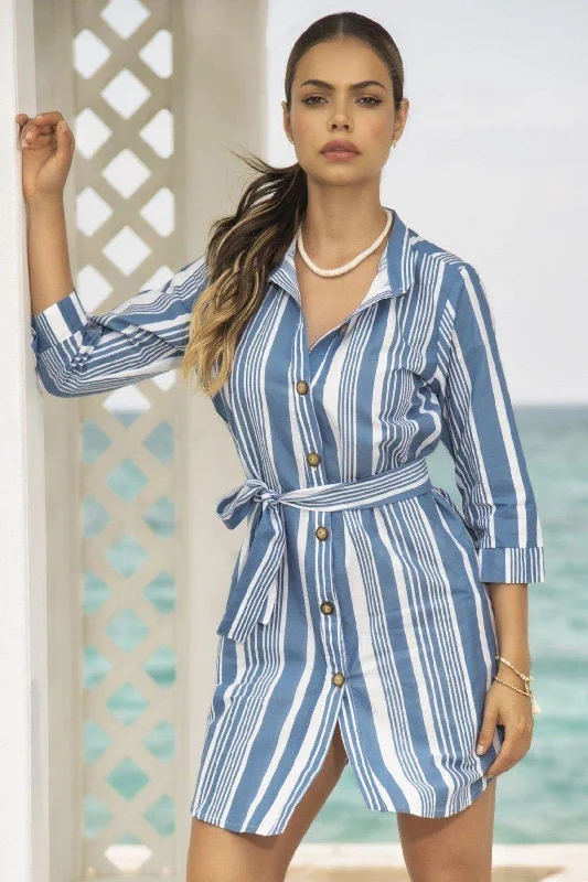 Women's shirt dress core glow -Belted Shirt Dress