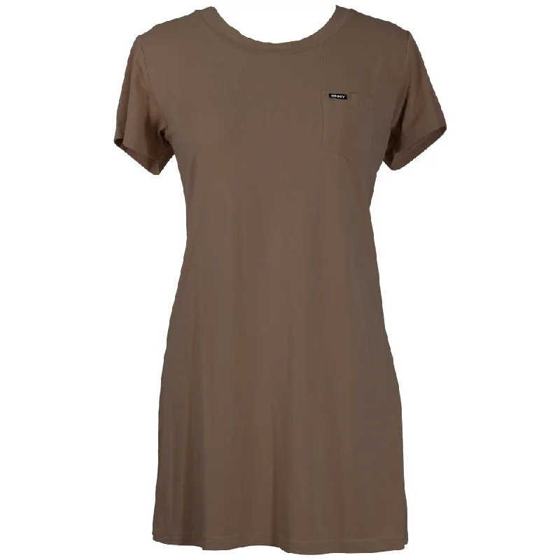 Women's shirt dress tropic flair -"Sayulita" T-shirt Dress - Tan