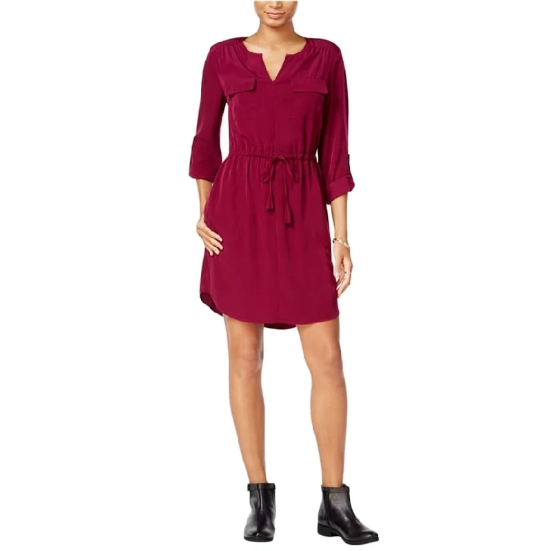 Women's shirt dress half flair -maison Jules Womens Utility Shirt Dress, Purple, Small