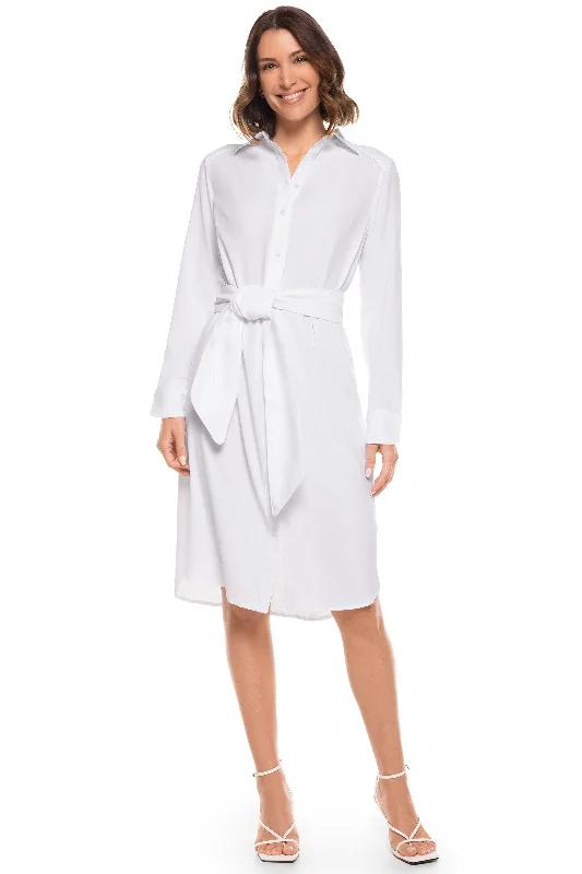 Women's shirt dress yes flair -Women's Kitts Shirt Dress | White