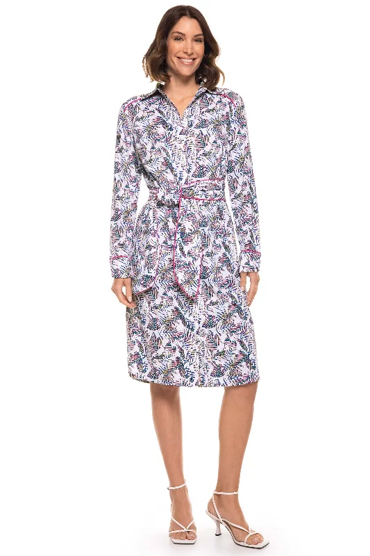 Women's shirt dress fam chic -Women's Kitts Shirt Dress | Magnolia Pink Beach Leaves