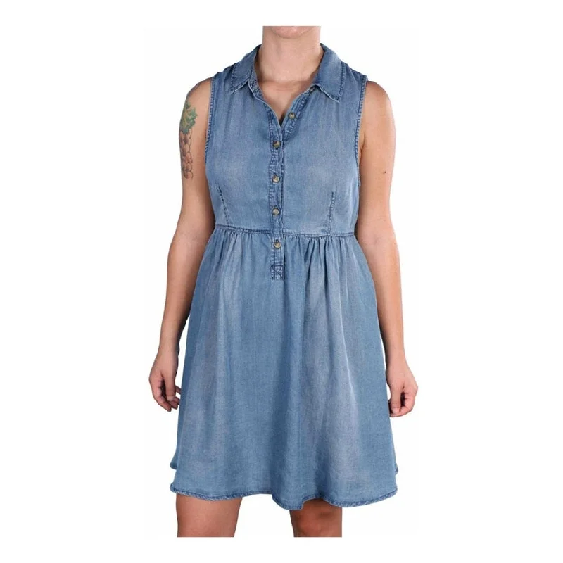 Women's shirt dress wide glow -Vans Womens Lou Shirt Dress, Blue, Small