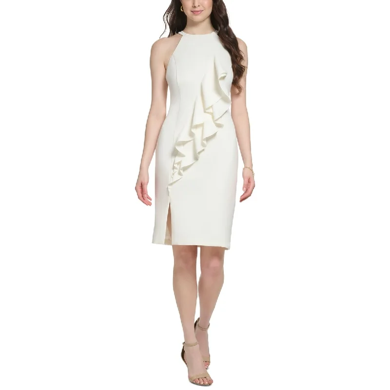 ladies-bodycon-dress-open-back-oomph-Vince Camuto Women's Halter Bodycon Dress White Size 8