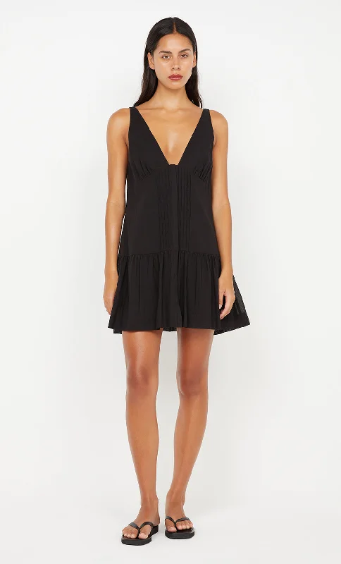 Women's mini dress quick step -FRANKA MINI DRESS - BLACK