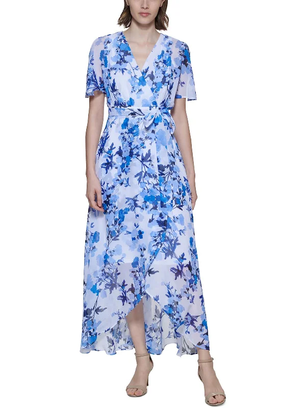 ladies-floral-dress-lightweight-lily-Petites Womens Floral Long Wrap Dress