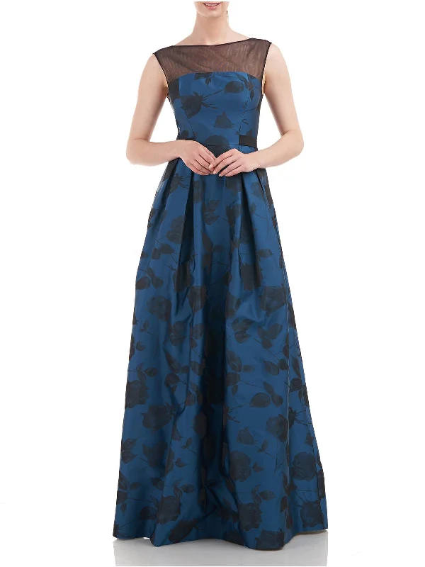 ladies-floral-dress-plus-size-poppy-Womens Floral Pleated Evening Dress