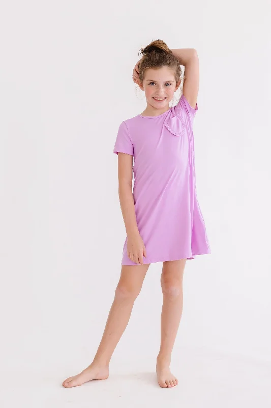 Women's shirt dress smart glow -Bright Lilac T-Shirt Dress