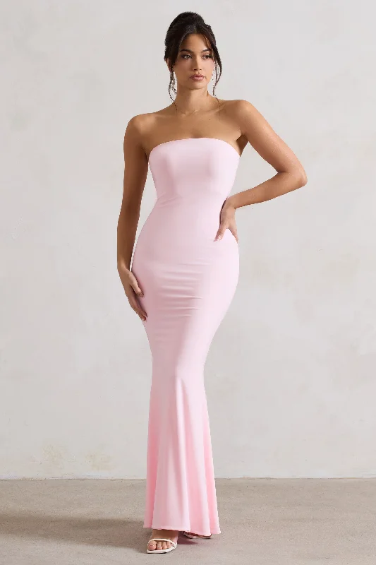 ladies-maxi-dress-rust-ripple-Ceremony | Pink Bandeau Maxi Dress