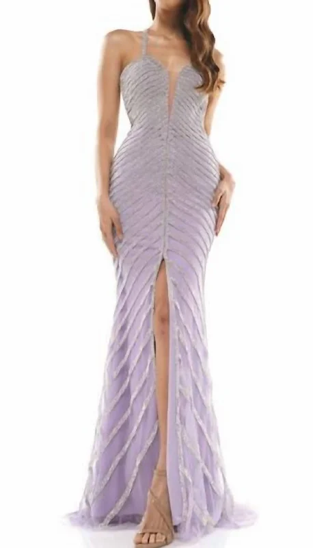 ladies-floral-dress-curvy-carnation-Floral Lace Gown In Lilac