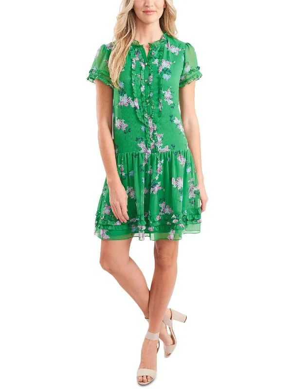 ladies-floral-dress-royal-rose-Womens Chiffon Floral Shift Dress